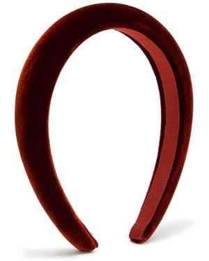 Jennifer Behr Tori Padded Velvet Headband - Red