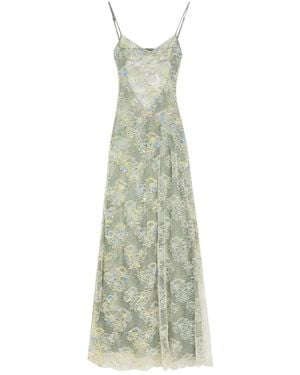 Roberta Einer Sophia Embellished Stretch-Lace Maxi Dress - Green