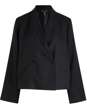 Eileen Fisher Textured Silk-Weave Jacket - Black
