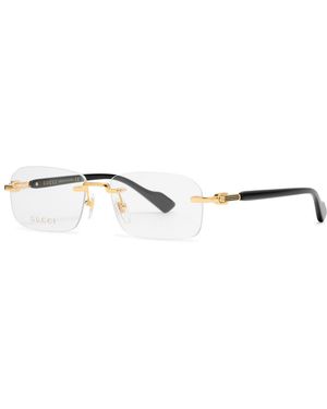 Gucci Rimless Rectangle-Frame Optical Glasses - White