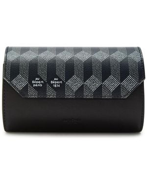 AU DEPART Printed Leather Watch Case - Grey