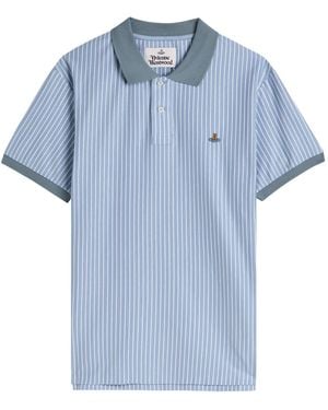Vivienne Westwood Classic Striped Cotton Polo Shirt - Blue