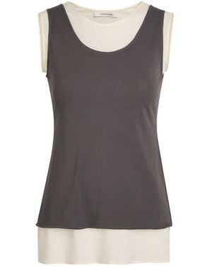 Voranida Tor Layered-Effect Cotton Tank Top - Grey