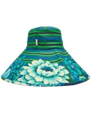 ALÉMAIS Margo Striped Twill Sun Hat - Green