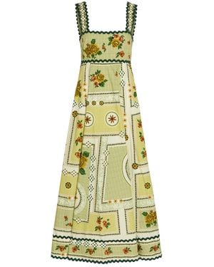 ALÉMAIS Dixie Printed Cotton-Poplin Midi Dress - Yellow