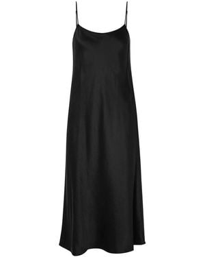 Vince Hammered Satin Slip Dress - Black