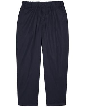 Labo.art Tapered-Leg Cotton Poplin Pants - Blue