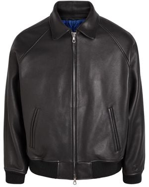 Picante Senna Logo-Embossed Leather Jacket - Black