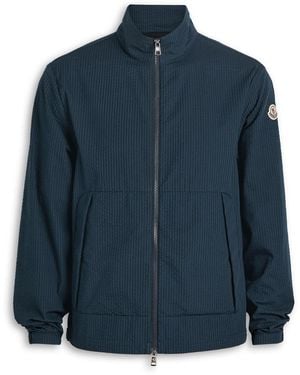 Moncler Dauno Seesucker Overshirt Jacket - Blue
