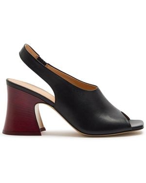 Chloé Janis 80 Leather Slingback Sandals - Black