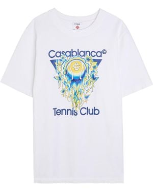 CASABLANCA Tennis Club Icon Printed Cotton T-Shirt - White
