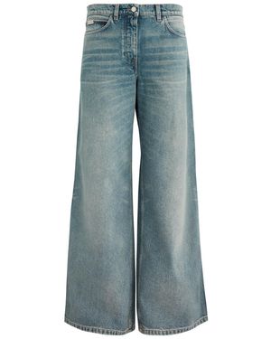 Courreges Hammer Faded Wide-Leg Jeans - Blue