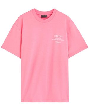 Club 1984 La Depth Printed Cotton T-Shirt - Pink