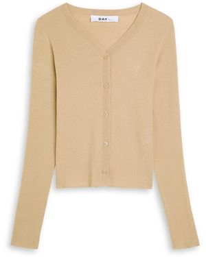 Day Birger et Mikkelsen Briggs Ribbed Cotton-Blend Cardigan - Natural