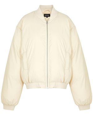 Meotine Sol Faux Leather Bomber Jacket - Natural