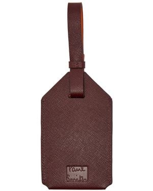 Paul Smith Logo Saffiano Leather Luggage Tag - Purple