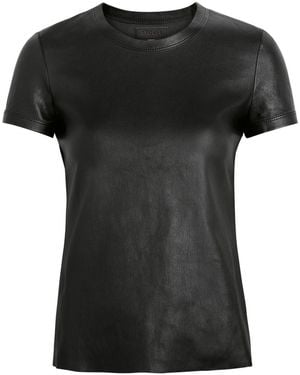 Stouls 05 Stretch-Leather T-Shirt - Black