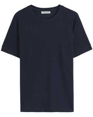 YMC Marquee Waffle-Knit Cotton-Blend T-Shirt - Blue