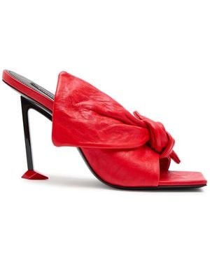 Givenchy 95 Bow Leather Sandals - Red