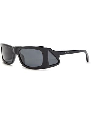 Prada Runway Rectangle-Frame Sunglasses - Black