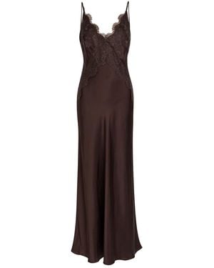 Shona Joy Simona Lace-Trim Satin Maxi Dress - Purple