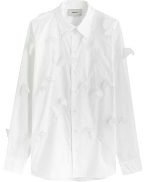 Coperni Organza Butterfly Cotton-Poplin Shirt - White