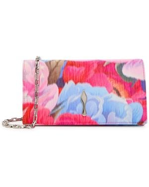 Christian Louboutin Bettina Printed Faille Clutch - Red