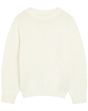 TOTEME Knitted Cotton-Blend Sweater - White