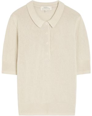 Studio Nicholson Fine-Knit Polo Top - Natural