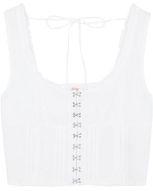 Free People Amelia Cotton Corset Top - White