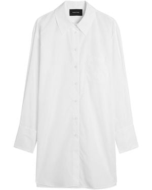 Simone Rocha Elongated Cuff Button Placket Cotton-Poplin Shirt - White