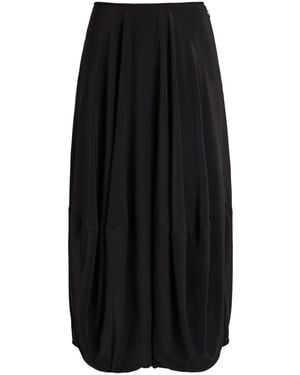 Lemaire Balloon Silk-Crepe Midi Skirt - Black