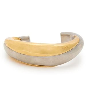 Chloé Glaze Sculpted Two-Tone Brass Bracelet - Natural