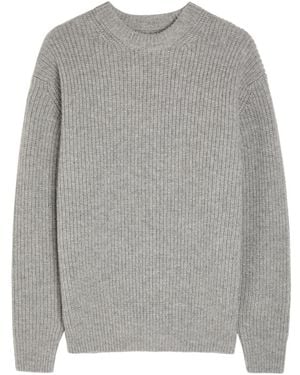 vowels Round-Neck Alpaca And Wool-Blend Jumper - Grey