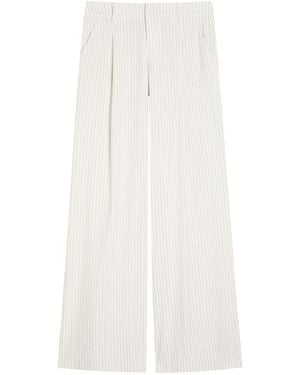 Alice + Olivia Eric Pinstriped Linen-Blend Trousers - White