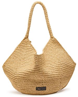 KHAITE Lotus Medium Raffia Tote - Natural