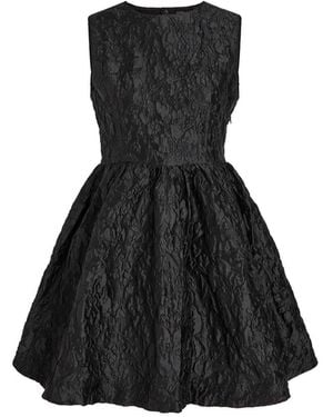 Sister Jane Lucia Floral-Jacquard Cloqué Mini Dress - Black