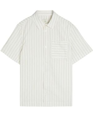 CHE Franklin Striped Cotton And Linen-Blend Shirt - White