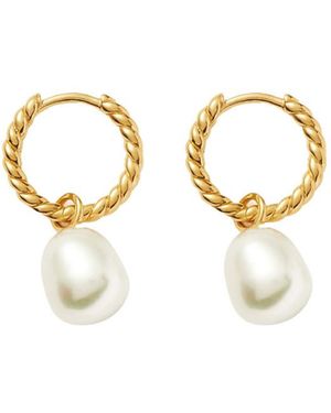 Missoma Pearl 18Ct Plated Vermeil Drop Earrings - White