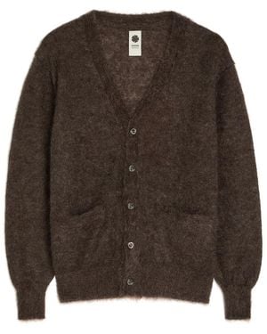 vowels V-Neck Mohair-Blend Cardigan - Brown