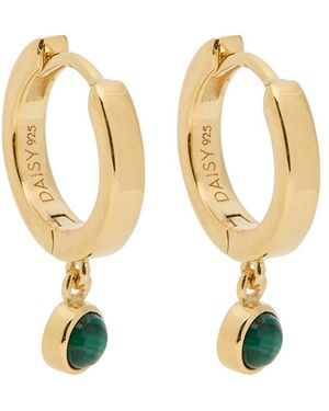 Daisy London Healing Stone 18Kt-Plated Hoop Earrings - White