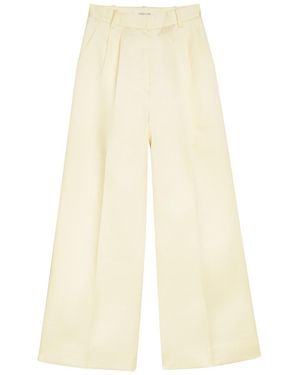 Voranida Dove Wide-Leg Woven Pants - Natural