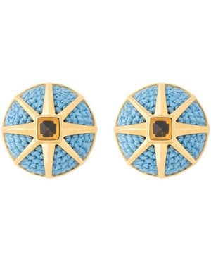 Maria Frering Bondone-Plated Stud Earrings - Blue