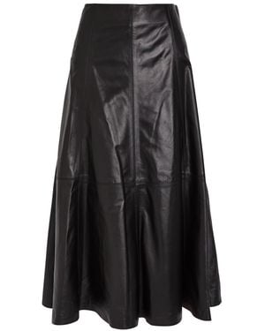 Jonathan Simkhai Ryma Panelled Leather Midi Skirt - Black