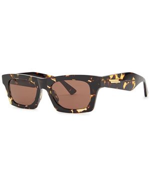 Bottega Veneta Tortoiseshell Rectangle-Frame Sunglasses - Brown