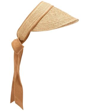 Lack of Color Raffia Visor - White