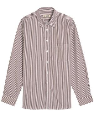 B Sides Nolan Striped Cotton-Poplin Shirt - Brown