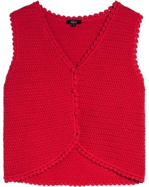 Rails Calypso Knit Cotton Crop Top - Red