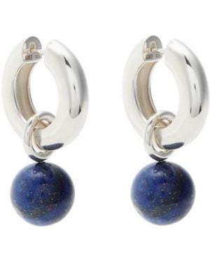 AGMES Sonia Sterling Hoop Earrings - Blue