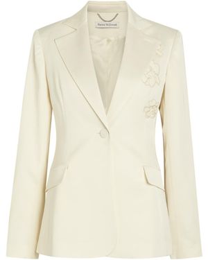 Patrick Mcdowell Alice Rose-Appliquéd Woven Blazer - Natural